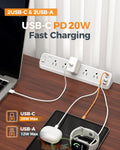 VMIDirect desk clamp power strip 10ft Cord with USB-C and USB-A ports for fast charging devices