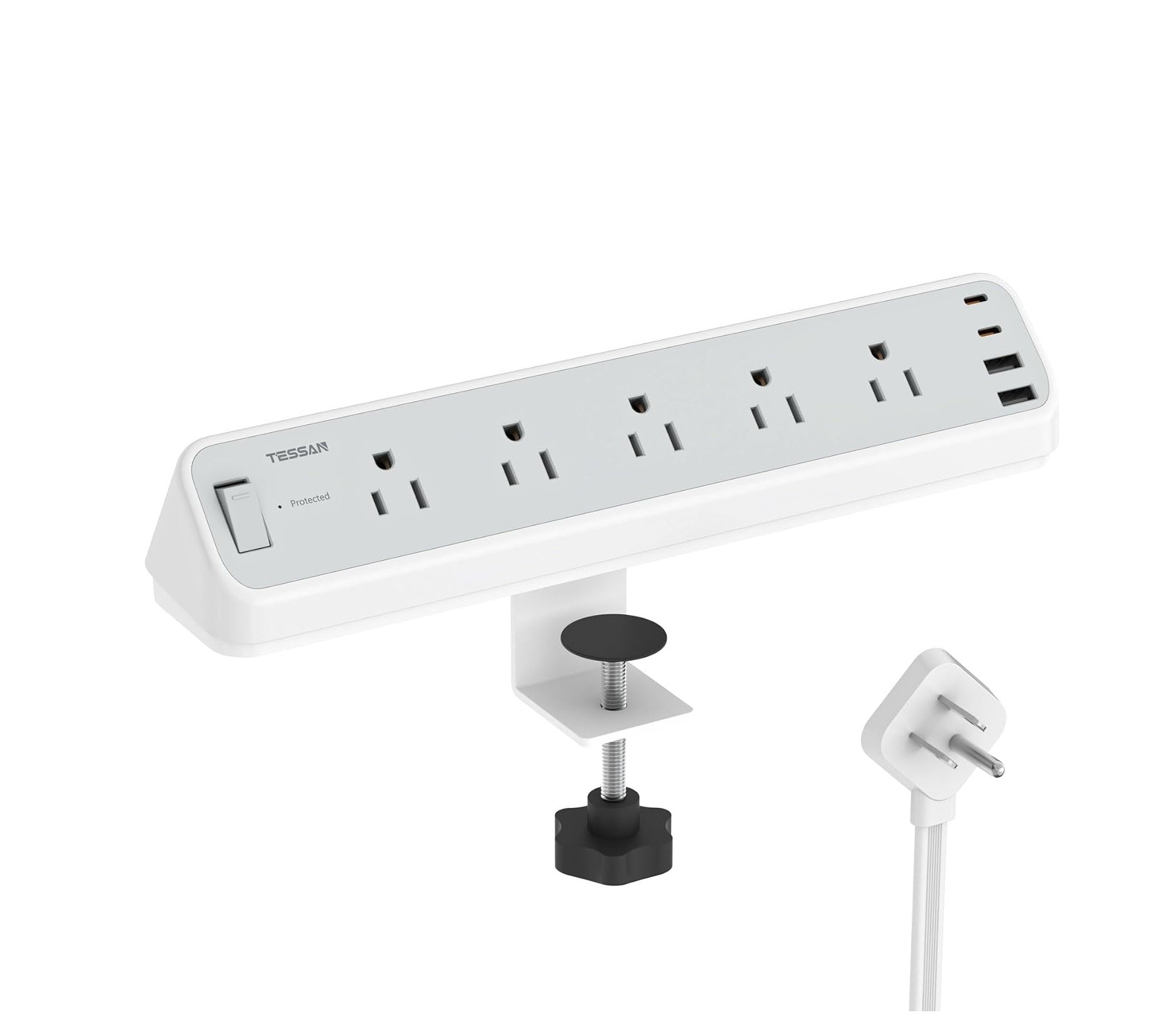 VMIDirect desk clamp power strip 10ft Cord with multiple outlets and USB ports for convenient charging