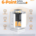Desktop charging station for multiple devices with 6-point safety protection and smart IC chip