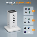 Charging station for multiple devices organizing workspace
