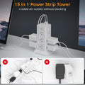 VMIDirect 15 in 1 Power Strip Tower with Flat Plug Extension Cord for efficient charging