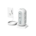 VMIDirect Flat Plug Extension Cord with multiple ports and USB charging for travel convenience