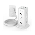 VMIDirect Flat Plug Extension Cord with multiple outlets and USB ports for convenient travel use