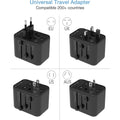 Portable universal charger for travel with EU UK US AUS plug adapters compatible with 200 plus countries