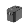 Portable universal charger for travel with multiple USB ports and universal power outlet
