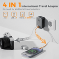 TESSAN TA02AUS International Power Adapter with 4 in 1 design, charging multiple devices including cameras and phones