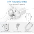 VMIDirect 7 in 1 Travel Power Strip with 4 widely spaced outlets and a low-profile flat head