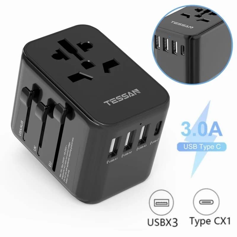 Vmi Control Module Adapter TESSAN Universal Travel Adapter with USB & Type C Fast Charging | VMI