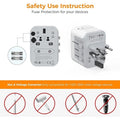 VMIDirect Universal Travel Adapter with safety instructions and fuse protection for devices