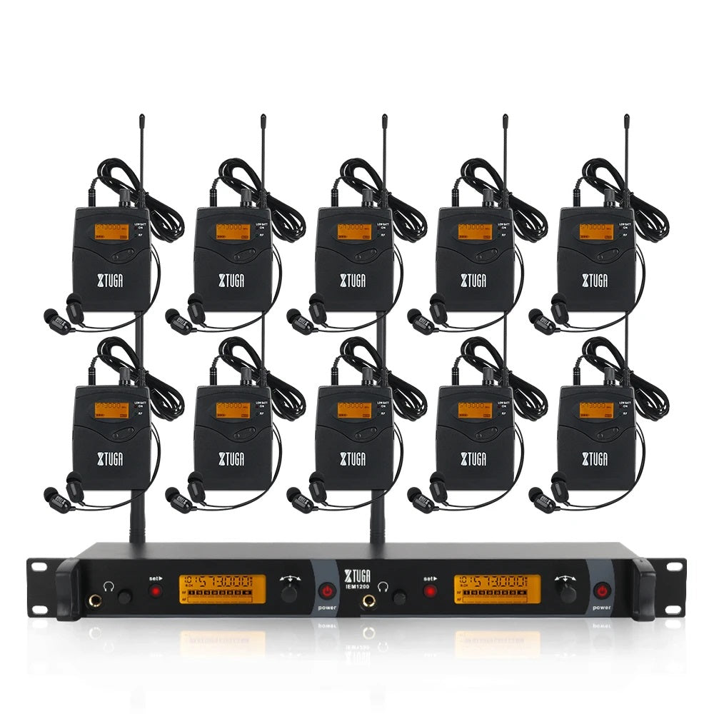 Xtuga IEM1200 10 Bodypack Wireless In Ear Monitor System, 10 IEM1200 Bodypack, Volume Control module