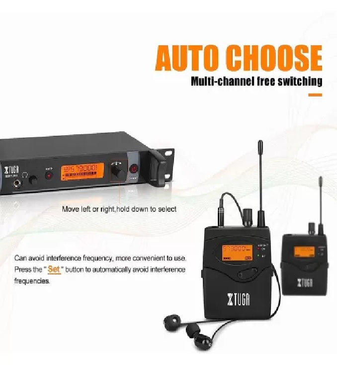 Xtuga IEM1200 10 Bodypack Wireless In Ear Monitor System, 10 IEM1200 Bodypack, Volume Control module