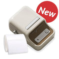 VMIDirect Thermal Label Printer in beige with a roll of blank labels for easy label printing