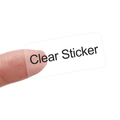 Clear Waterproof Thermal Label Stickers held between fingers for easy label identification