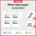 VMIDirect Waterproof Thermal Label Stickers in white, available in round, square, and rectangle shapes.