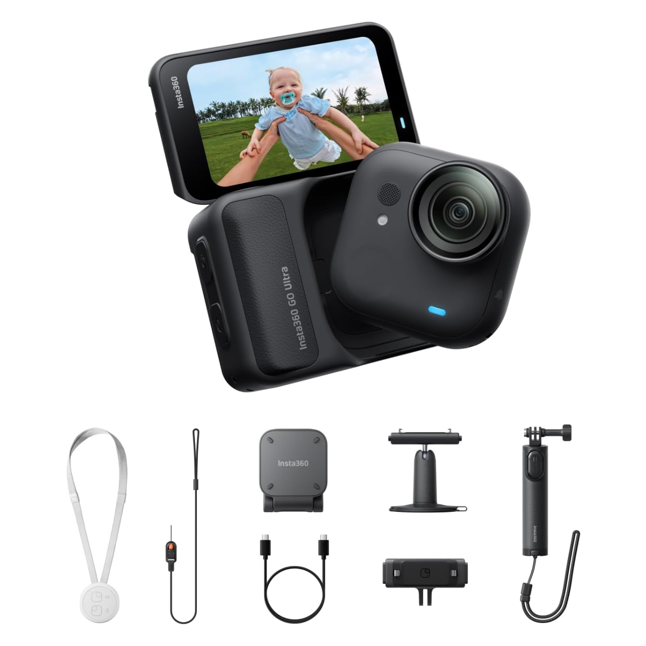 VMI Direct Tiny 4k Camera with LCD Screen and various accessories for adventure recording