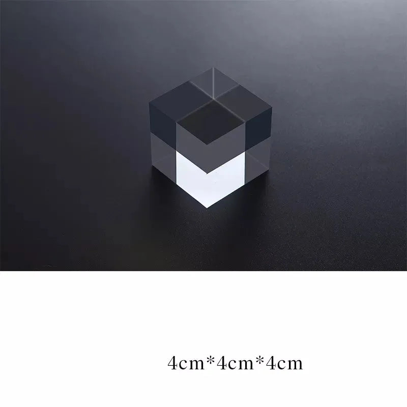 Transparent Acrylic Geometric Photo Props in a cubic shape measuring 4cm x 4cm x 4cm