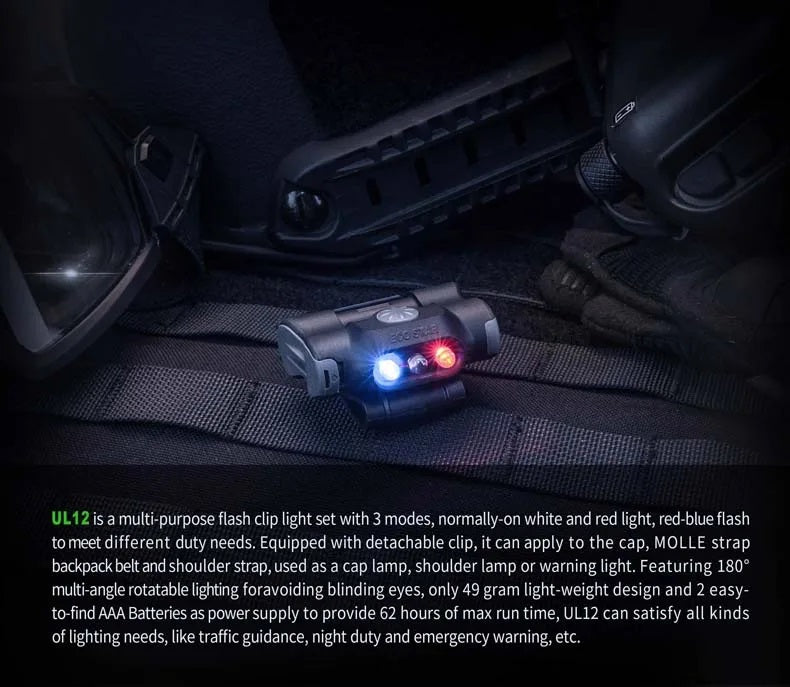 VMIDirect Tri-LED Sources Clip-Light with 180-degree rotation and detachable clip for versatile use