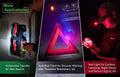 Tri-LED Sources Clip-Light features red-blue flash for security warning and red light for camping and rescue signals