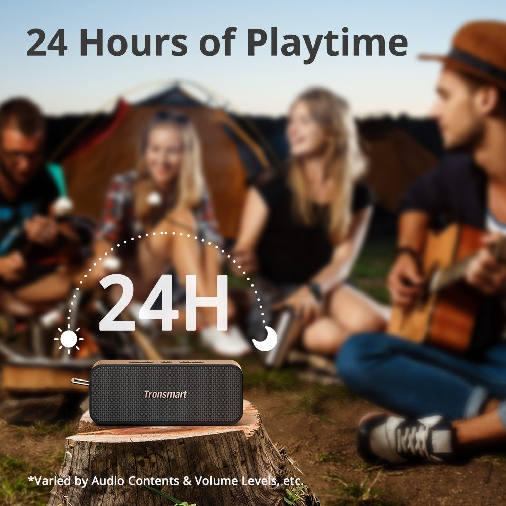 Tronsmart Bluetooth Speaker featuring 24 hours of playtime for outdoor gatherings and events