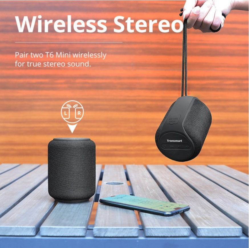 VMIDirect Mini Bluetooth Speaker in black offering wireless stereo sound for portable audio enjoyment