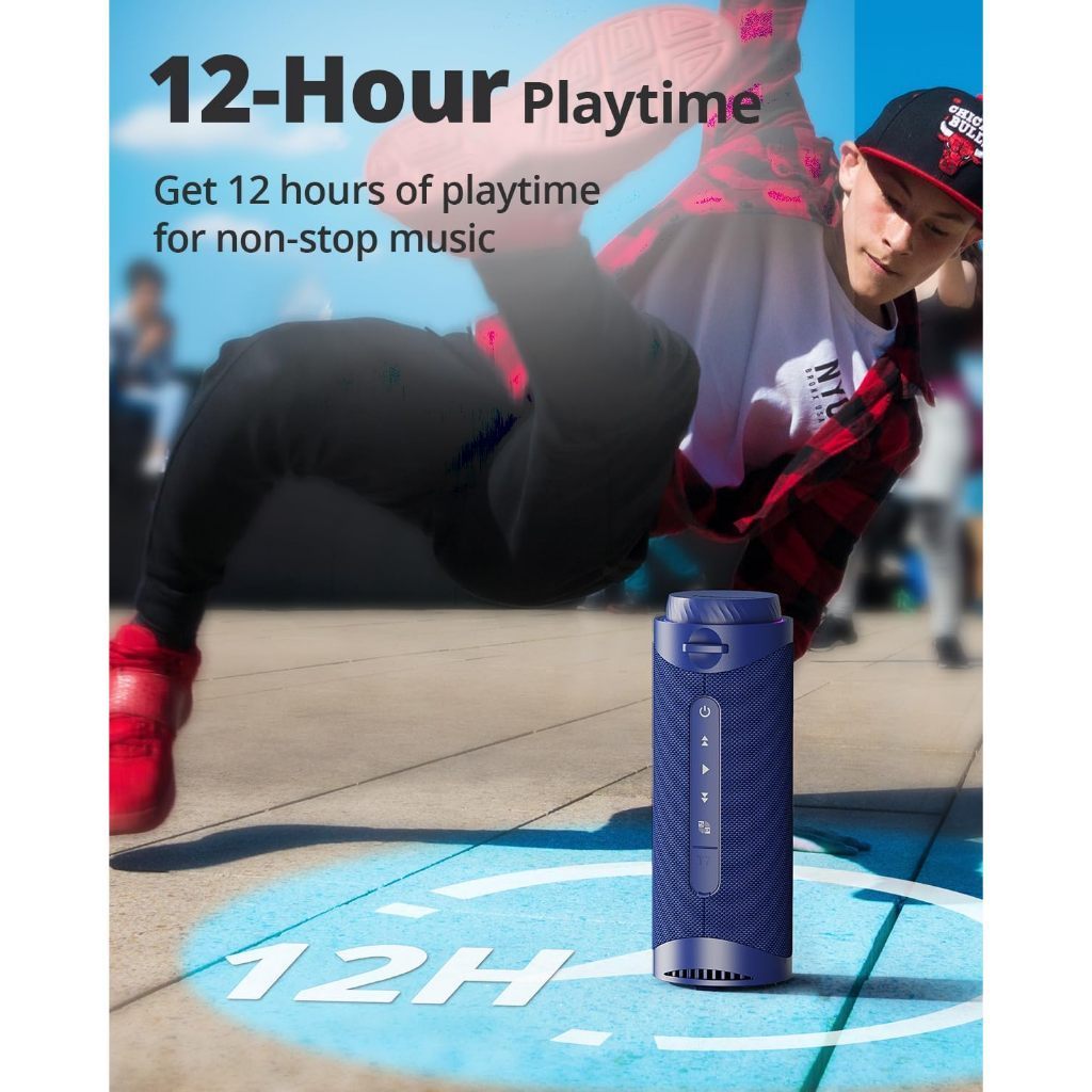 VMIDirect Portable Bluetooth Speaker with 12-hour playtime for continuous music enjoyment