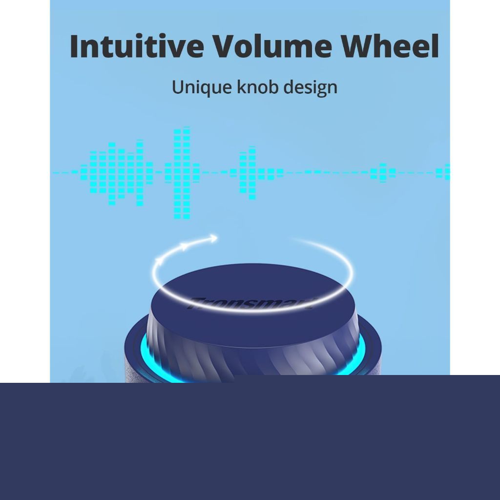 Portable Bluetooth Speaker featuring an intuitive volume wheel for easy sound control