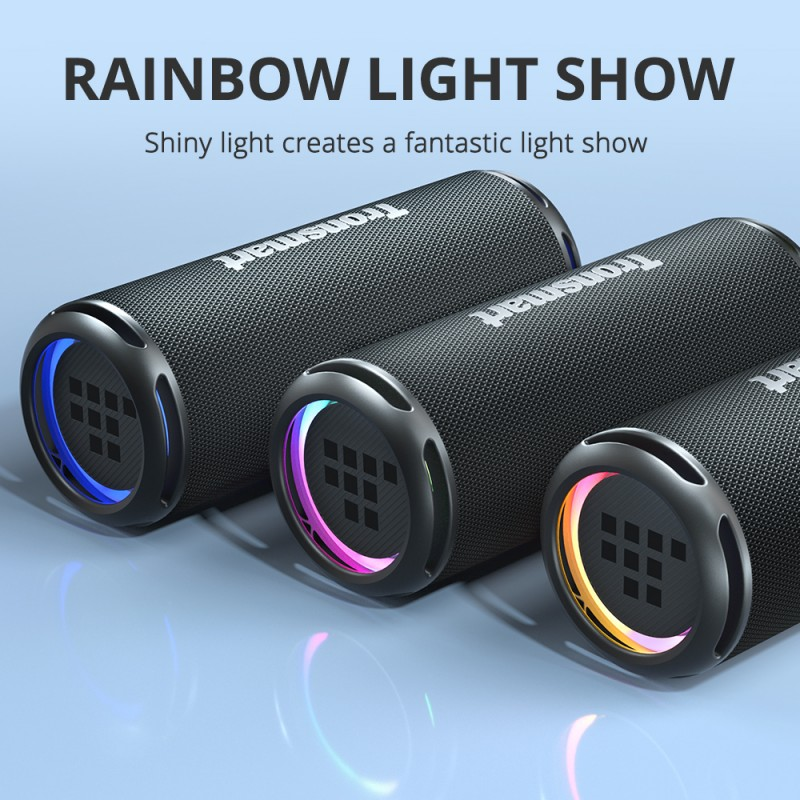 VMIDirect Portable Bluetooth Speaker Trio with Colorful Rainbow Light Show for Enhanced Sound Experience