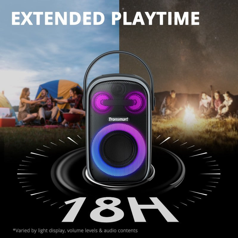 VMIDirect Portable Party Speaker with Extended 18-Hour Playtime and Colorful LED Lighting