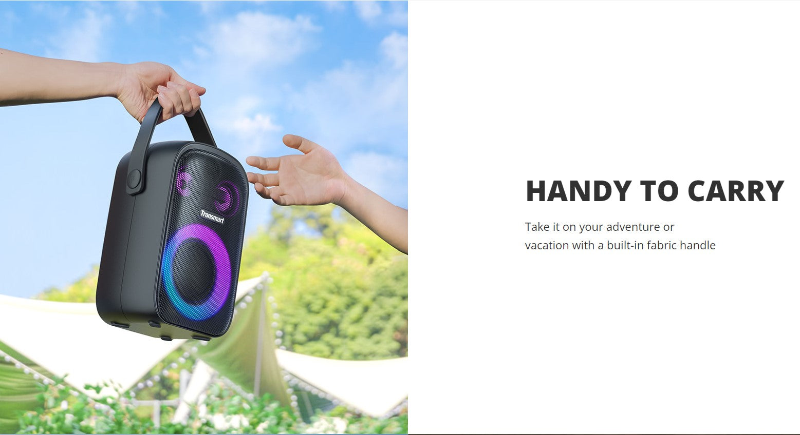 VMIDirect Portable Party Speaker with built-in handle for easy carrying on adventures