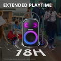 VMIDirect Portable Party Speaker Karaoke with 18-hour playtime and vibrant light effects