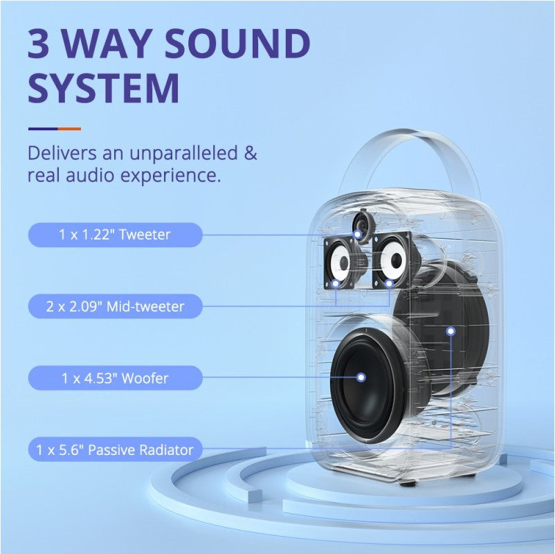 VMIDirect Portable Party Speaker with 3 Way Sound System for Enhanced Audio Experience