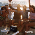 Tronsmart Portable Speaker on a boat, providing loud stereo audio for a summer party