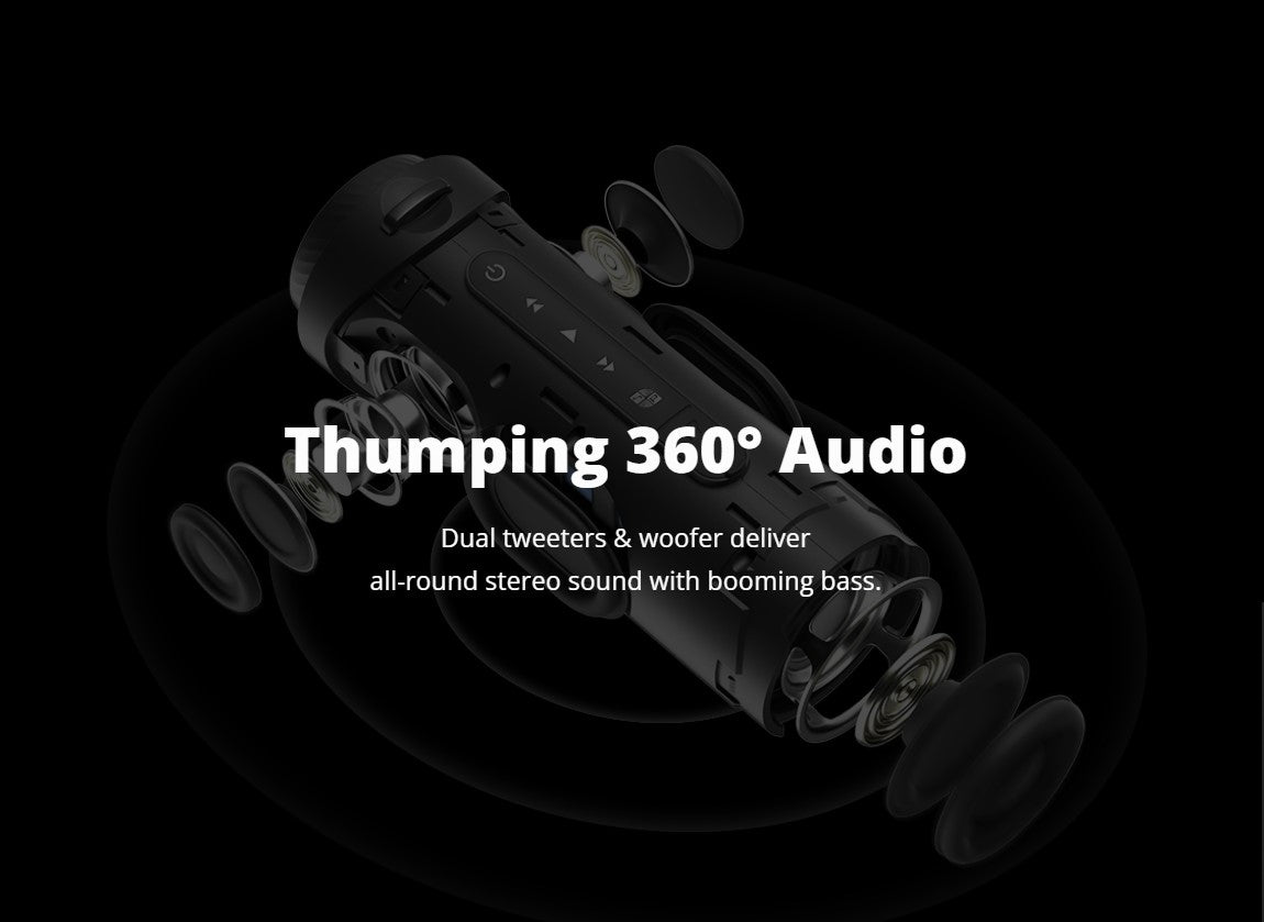 VMIDirect Portable Speaker with Thumping 360 Audio and Dual Tweeters for Enhanced Sound