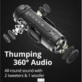 VMIDirect Portable Speaker showing detailed design with 360 audio, 2 tweeters, and 1 woofer