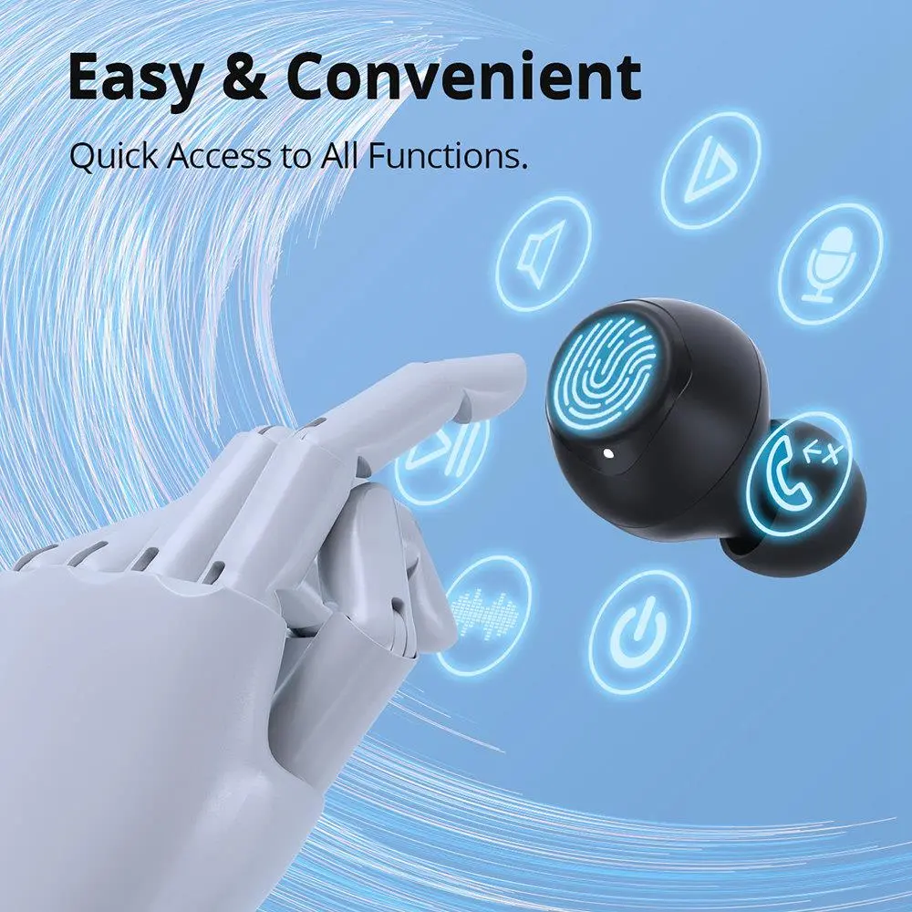 VMIDirect TWS Earbuds Mic with Touch Controls for Easy and Convenient Access to Functions