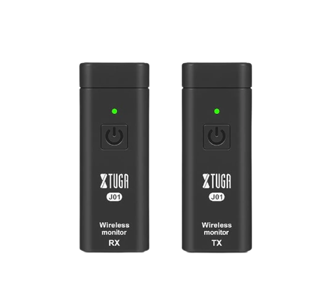 Personal UHF wireless IEM system featuring compact RX and TX units for efficient audio monitoring
