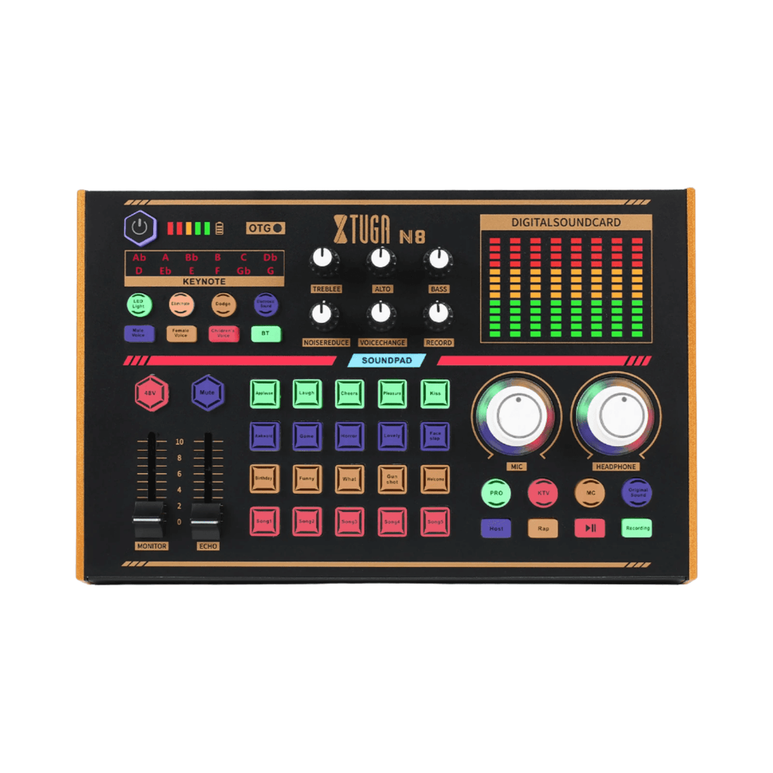 VMIDirect Portable Live Sound Card Audio Mixer with multiple sound effects and LED indicators