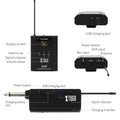 Rechargeable mini bodypack transmitter features display screen and USB charging port for wireless microphones