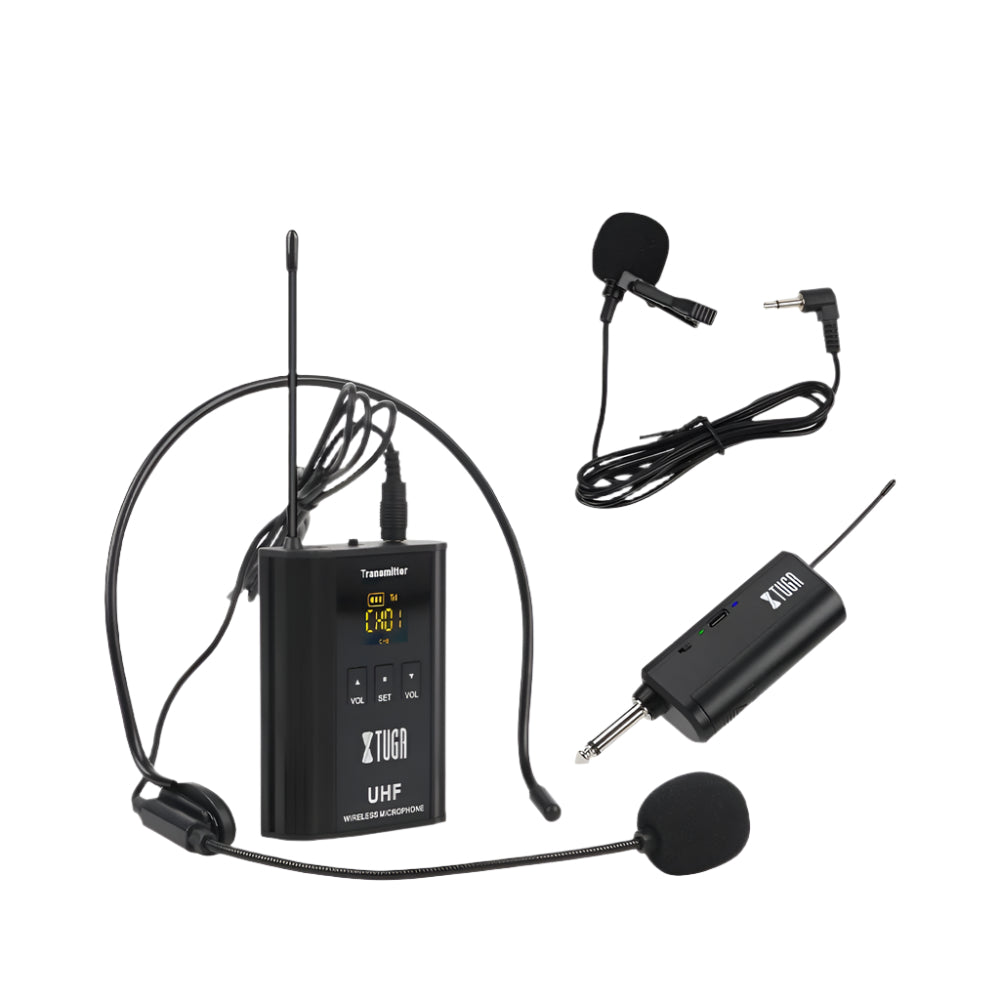 Lavalier Microphone Set with Rechargeable Mini Bodypack Transmitter for Clear Audio Capture