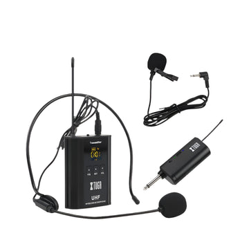 Lavalier Microphone Set with Rechargeable Mini Bodypack Transmitter for Clear Audio Capture