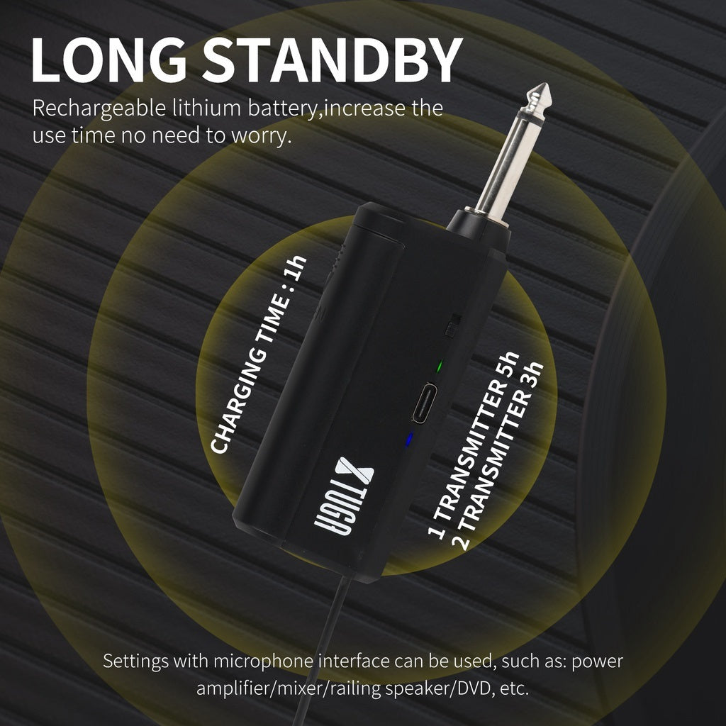 Rechargeable mini bodypack transmitter with long standby time and lithium battery for audio setups
