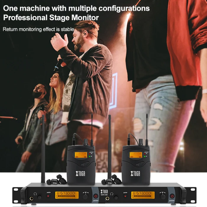 Wireless in ear monitor system with stable return monitoring for professional stage performances