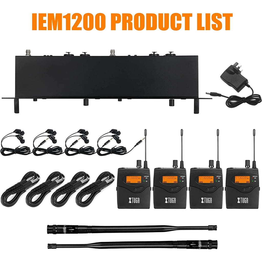 Wireless in ear monitor system with multiple receivers and professional audio components