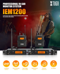 XTUGA IEM1200 professional wireless in ear monitor system for stable stage monitoring with multiple functions