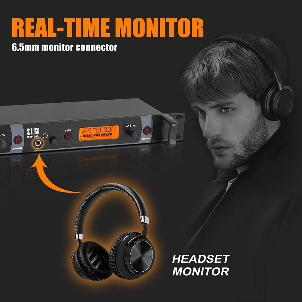 Wireless in ear monitor system with real-time monitoring and 6.5mm connector for clear sound
