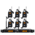 Wireless in ear monitor system with six receivers and adjustable controls for clear sound