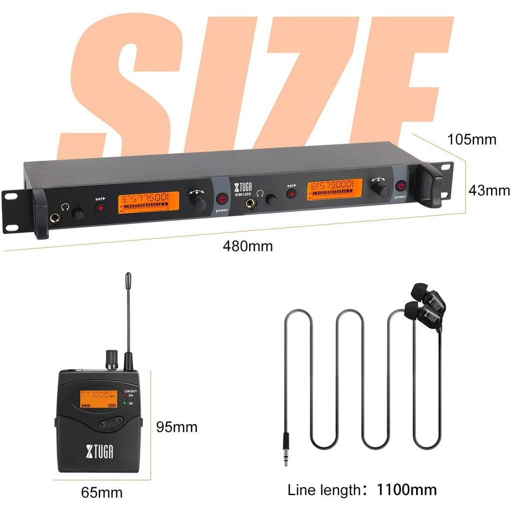 Wireless in ear monitor system with compact design and adjustable settings for audio professionals