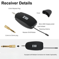 Wireless UHF Lapel Microphone Receiver with 3.5mm Plug and Charging Socket for Easy Connectivity