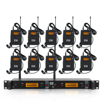 Wireless in ear monitor system with transmitter and multiple receivers for clear audio performance