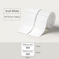 Two rolls of White Thermal Label Stickers with 30mm x 15mm size for easy labeling